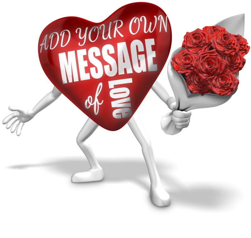 This Presentation Clipart shows a preview of Heart Custom Holding Flowers