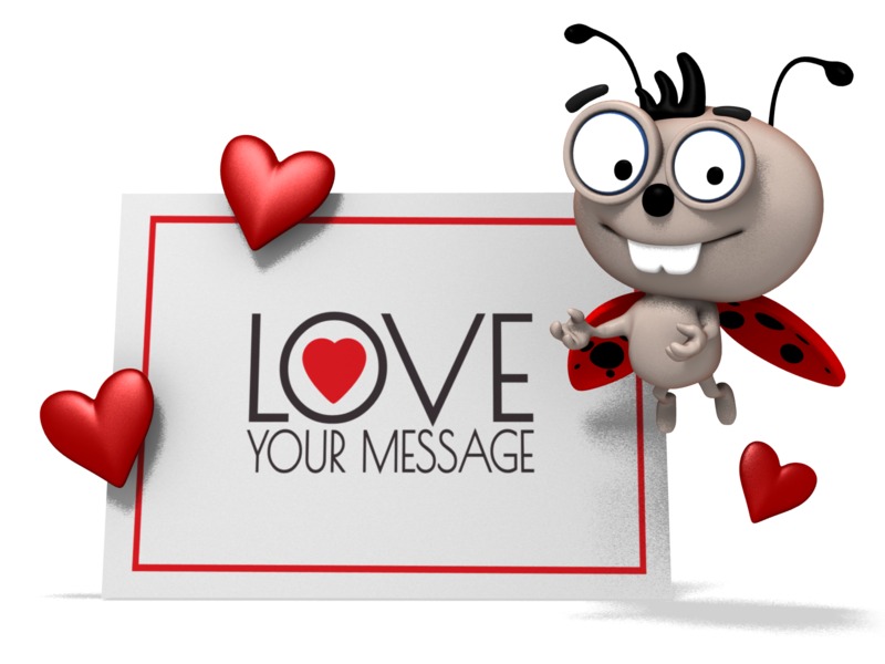 This Presentation Clipart shows a preview of Love Bug Beside Sign