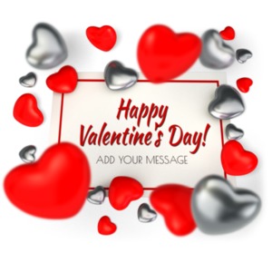 A your own message to this card surrounded by hearts. Perfect for Valentine&#039;s day or an expression of love.