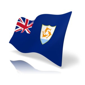 This clip art image shows the Anguilla flag at a perspective angle.