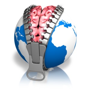 An image of a brain being revealed from under the top layer of earth.