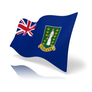 This clip art image shows the British Virgin Islands flag at a perspective angle.