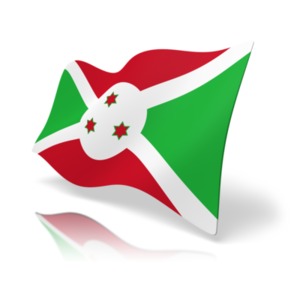 This clip art image shows the Burundi flag at a perspective angle.