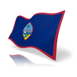 This clip art image shows the Guam flag at a perspective angle.