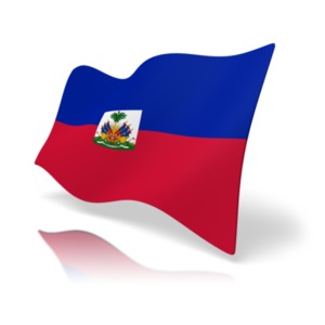 This clip art image shows the Haiti flag at a perspective angle.