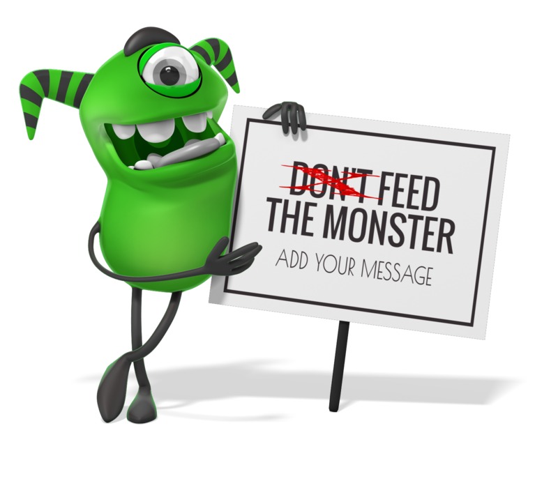 This Presentation Clipart shows a preview of Monster Lean Sign