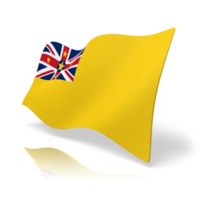 This clip art image shows the niue flag at a perspective angle.