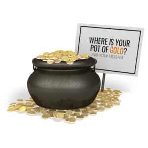 Pot of Gold in Rainbow Clipart - A Discovery of Wealth