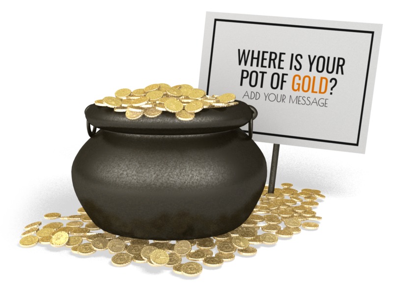 This Presentation Clipart shows a preview of Pot Of Gold Sign