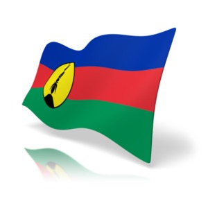 This clip art image shows the caledonia flag at a perspective angle.