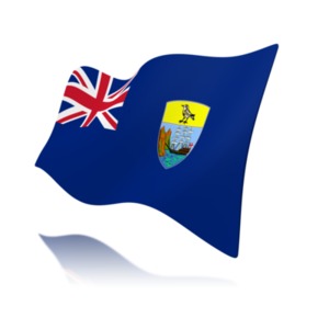 This clip art image shows the flag saint helena ascension and tristan at a perspective angle 