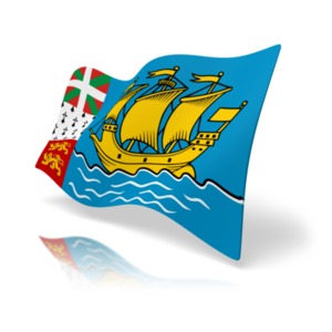  This clip art image shows the Flag of Saint Pierre And Miquelon at a perspective angle.