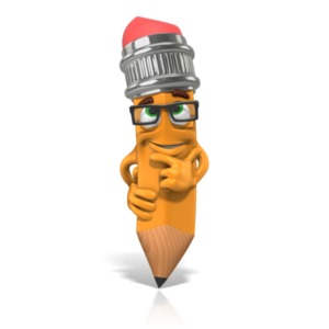 An image of scribbles the pencil thinking about something.