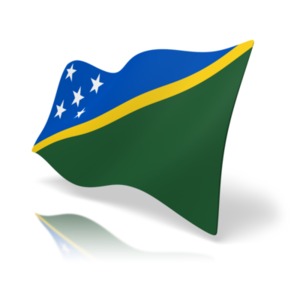 This clip art image shows the Solomon flag at a perspective angle.