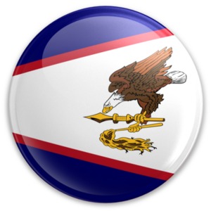 An image of American Samoa&#039;s flag on a button.