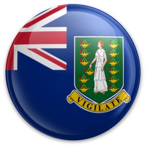 An image of the British Virgin Island&#039;s flag on a button.