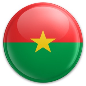 An image of Burkina Faso&#039;s flag on a button.