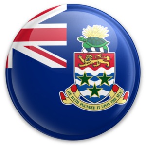 An image of the Cayman Island&#039;s flag on a button.