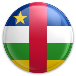 An image of the Central African Republic&#039;s flag on a button.