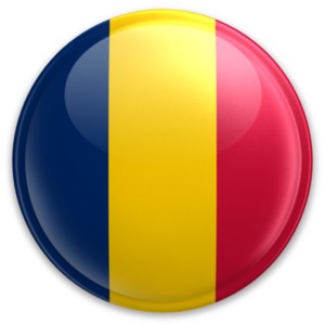 An image of Chad&#039;s flag on a button.