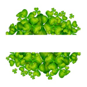 An image of a clover patch with a space for text.