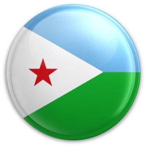 An image of Djibouti&#039;s flag on a button.