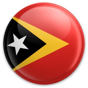 An image of East TImor&#039;s flag on a button.