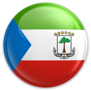 An image of Equatorial Guinea&#039;s flag on a button.