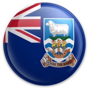 An image of the Falkland Island&#039;s flag on a button.