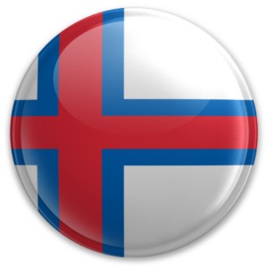 An image of the Faroe Island&#039;s flag on a button.