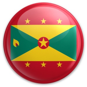 An image of Grenada&#039;s flag on a button.