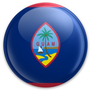 An image of Guam&#039;s flag on a button.