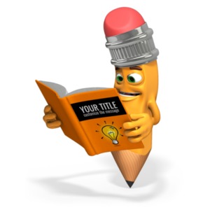 Add your own title to the cover of this book being read by Scribbles the Pencil.