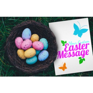 Put all your eggs in one basket with this custom text graphic.