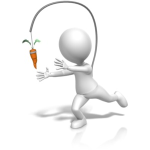 figure chasing dangling carrot anim PowerPoint animation