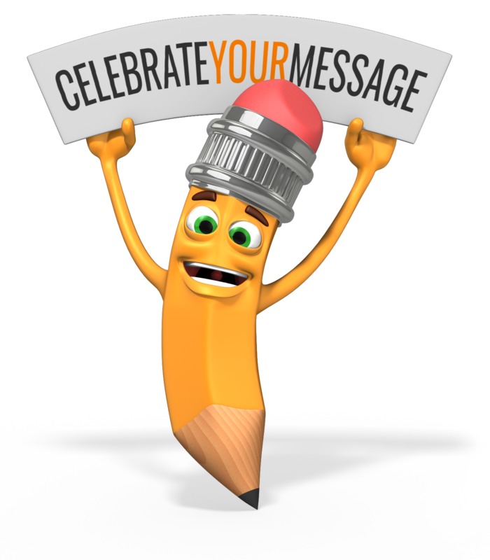 This Presentation Clipart shows a preview of Scribbles Pencil Celebration Sign