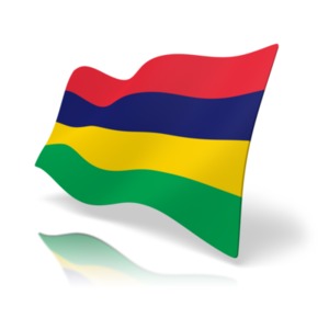This clip art image shows the Mauritius flag at a perspective angle.