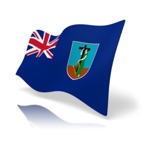 This clip art image shows the Montserrat flag at a perspective angle.