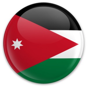 An image of Jordan&#039;s flag on a button.