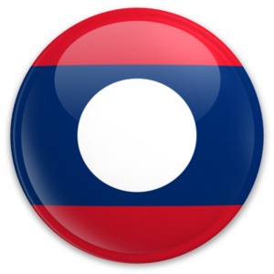 An image of Laos&#039;s flag on a button.