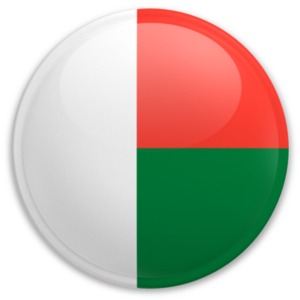 An image of Madagascar&#039;s flag on a button.