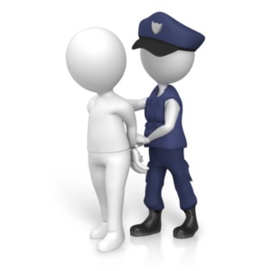 An image of a police officer criminal apprehension.