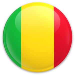 An image of Mali&#039;s flag on a button.