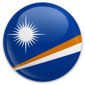 An image of the Marshall Island&#039;s flag on a button.