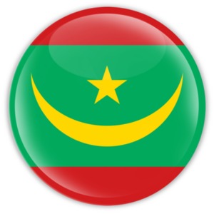 An image of Mauritania&#039;s flag on a button.