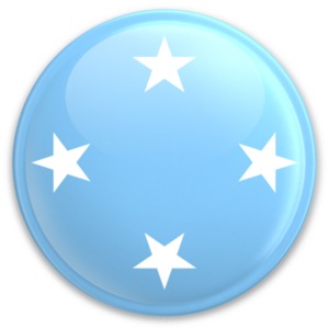 An image of Micronesia&#039;s flag on a button.