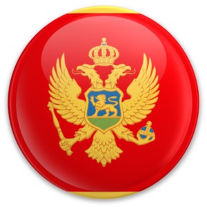 An image of Montenegro&#039;s flag on a button.