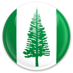 An image of Norfolk Island&#039;s flag on a button.