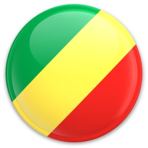 An image of Republic of the Congos&#039;s flag on a button.