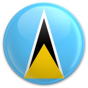 An image of Saint Lucia&#039;s flag on a button.